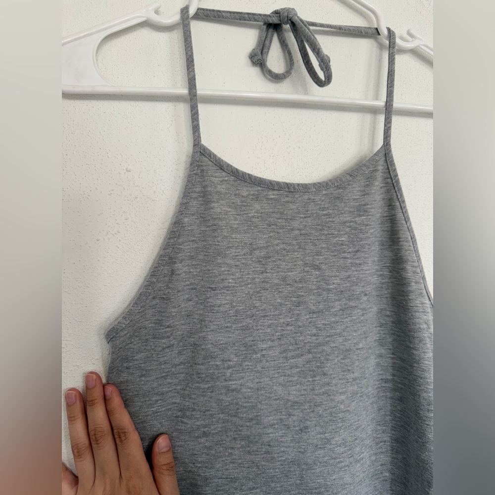 Gray Halter Neck Women's Top